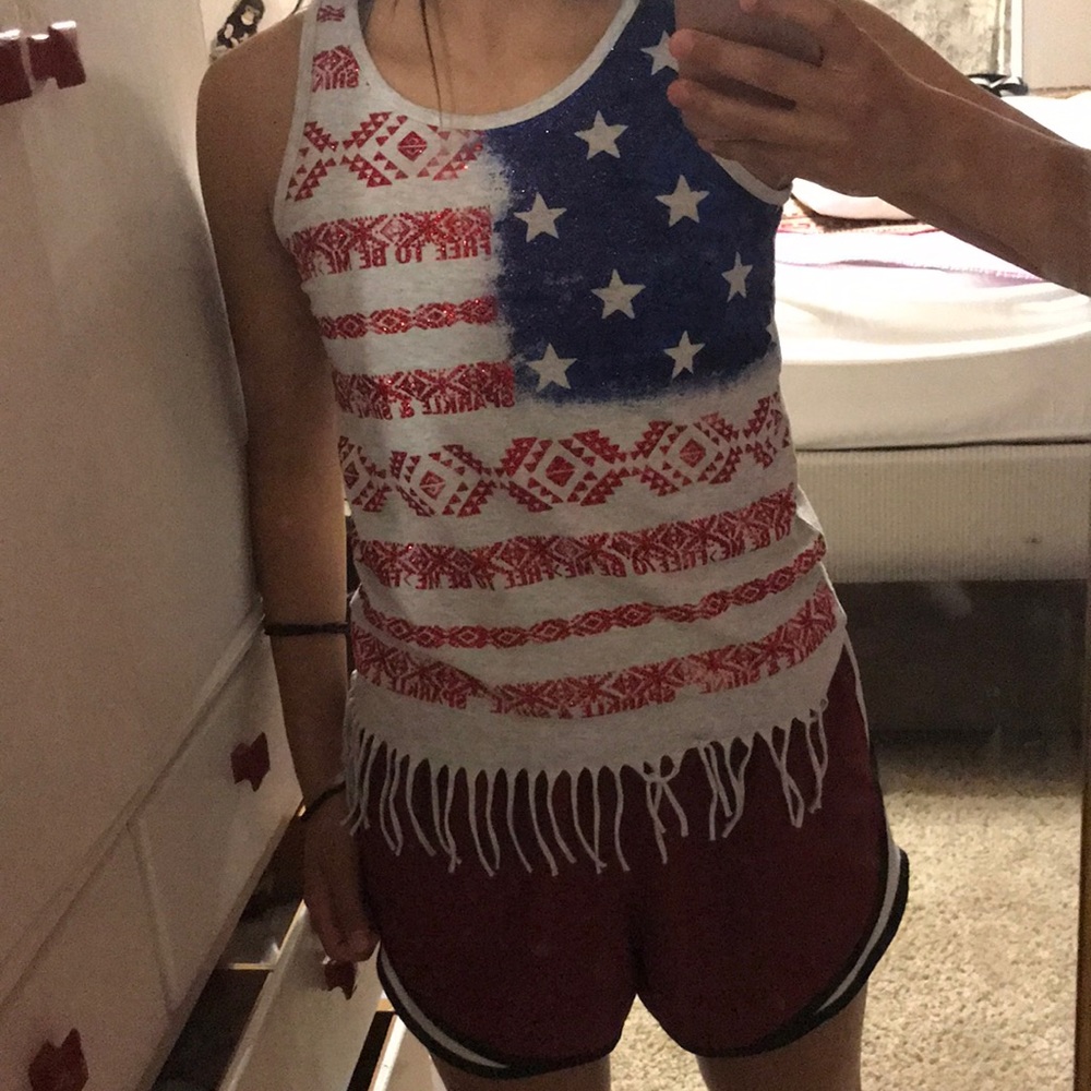 Justice USA frilly tank top